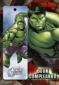 Modena Fumetto Biglietto Auguri Marvel Hulk Buon Compleanno Con Segnalibro Accessori Fumetti Supereroi