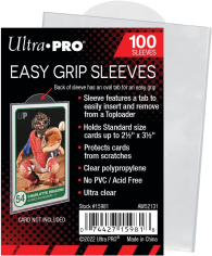 Accessori Cards - 100 card sleeves - board game: Clear - easy grip sleeves - formato usa 67 x 92