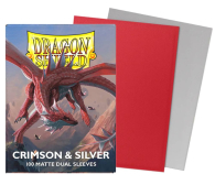 Accessori Cards - 100 card sleeves - buste protettive per cards: Dual sleeves matte crimson & silver - formato usa 66 x 91