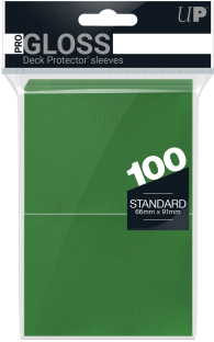 Accessori Cards - 100 card sleeves - buste protettive per cards: Gloss green - formato usa 66 x 91