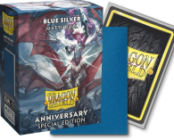 Accessori Cards - 100 card sleeves - buste protettive per cards: Matte dual blue silver - anniversary special edition - formato usa 66 x 91