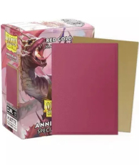 Accessori Cards - 100 card sleeves - buste protettive per cards: Matte dual red gold - anniversary special edition - formato usa 66 x 91
