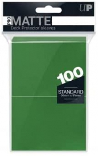 Accessori Cards - 100 card sleeves - buste protettive per cards: Matte green - formato usa 66 x 91