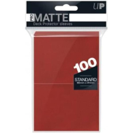 Accessori Cards - 100 card sleeves - buste protettive per cards: Matte red - formato usa 66 x 91 