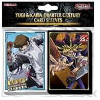Accessori Cards - 100 card sleeves premium - buste protettive: Yugioh! yugi & kaiba quarter century - formato jap 63 x 90