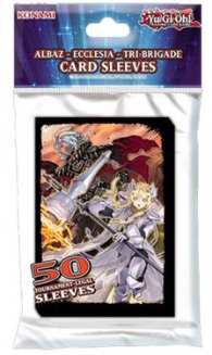 Accessori Cards - 50 card sleeves premium - buste protettive: Yugioh! albaz - ecclesia - tri-brigade - formato jap 63 x 90