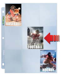 Accessori Cards - Foglio per raccoglitore ad anelli: 9 tasche - 3 buchi side-load - platinum series