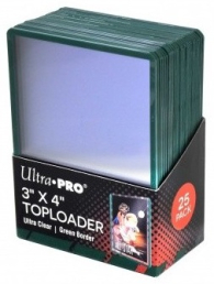 Accessori Cards - Toploader - standard size: 25 pack - toploader green border