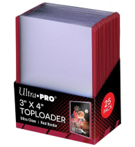 Accessori Cards - Toploader - standard size: 25 pack - toploader red border