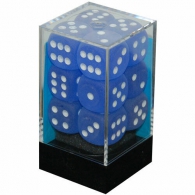 Dadi - 12 dadi d6 frosted blue/white - 16mm: Chx27606