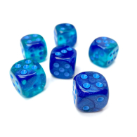 Dadi - 12 dadi d6 gemini blue-blue/light blue - 16mm: Chx26663