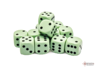 Dadi - 12 dadi d6 opaque pastel green/black- 16mm: Chx25665