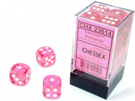 Dadi - 12 dadi d6 translucent pink/white - 16mm: Chx23614