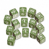 Dadi - 15 dadi d6 battle american - green/white