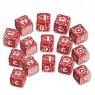 Dadi - 15 dadi d6 battle american - red/white