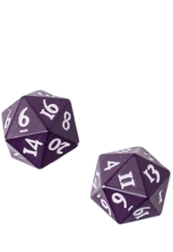 Dadi - 2 dadi - d20 midnight plum - heavy metal