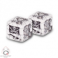 Dadi - 2 dadi d6 pirate - white/black
