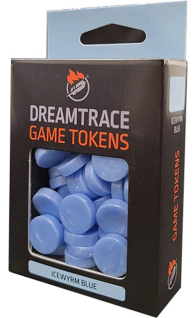 Dadi - 40 marbeled game tokens: Icewyrm blue