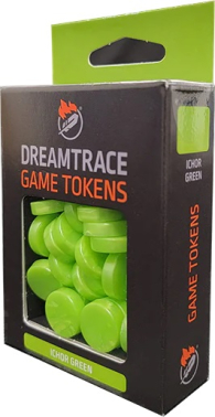 Dadi - 40 marbeled game tokens: Ichor green