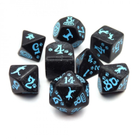 Dadi - 7 dadi poliedrici cats - black/light blue