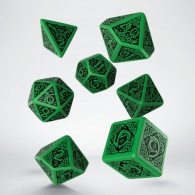 Dadi - 7 dadi poliedrici celtic - green/black