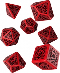 Dadi - 7 dadi poliedrici celtic - red/black