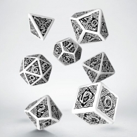 Dadi - 7 dadi poliedrici celtic - white/black
