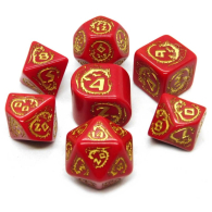 Dadi - 7 dadi poliedrici dragons - ruby/gold