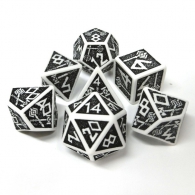 Dadi - 7 dadi poliedrici dwarven - white/black