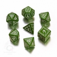 Dadi - 7 dadi poliedrici elvish - green/white