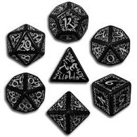 Dadi - 7 dadi poliedrici elvish - black/white