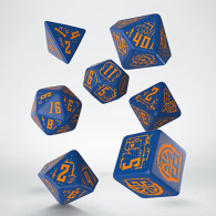 Dadi - 7 dadi poliedrici final race - road fever - blue/orange