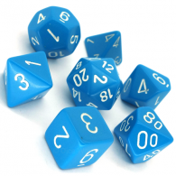 Dadi - 7 dadi poliedrici opaque light blue/white: Chx25416