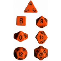Dadi - 7 dadi poliedrici opaque orange/black: Chx25400