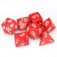 Dadi - 7 dadi poliedrici opaque red/white: Chx25404