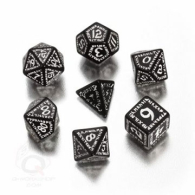Dadi - 7 dadi poliedrici runic - black/white