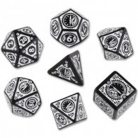 Dadi - 7 dadi poliedrici steampunk clockwork - black/white