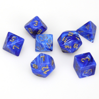 Dadi - 7 dadi poliedrici vortex blue/gold: Chx27436