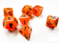 Dadi - 7 mini-dadi vortex orange/black: Chx20433