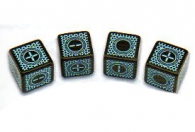 Dadi - 8 dadi d6 cyber fudge - black/blue