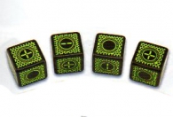 Dadi - 8 dadi d6 cyber fudge - black/green