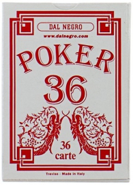 Gioco - Carte da gioco - poker: 36 carte - retro rosso