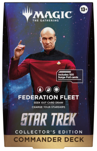 Mazzo commander collector - star trek: Flotta della federazione - bianco/blu/rosso - english
