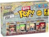 Portachiavi - Funko bitty pop - one piece: Monkey d. luffy - roronoa zoro - axe hand morgan - shanks