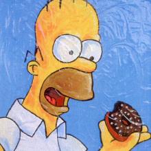 Quadri - Homer simpson: Tela - 40x40 cm