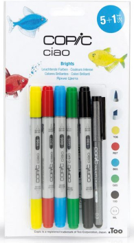 Scrittura e Disegno - Copic - ciao - colori brillanti - set 5+1 